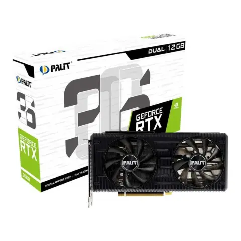 12GB RTX3060 GDDR6 192-Bit PALIT DUAL 12G (NE63060019K9-190AD) img.0-m