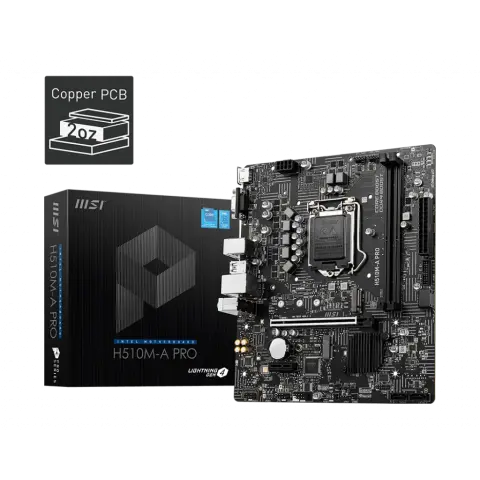 Intel 1200 H510 MSI 2DDR4 4SATA 2xM.2 HDMI VGA microATX (H510M-A PRO Gen 10 11) img.0-m